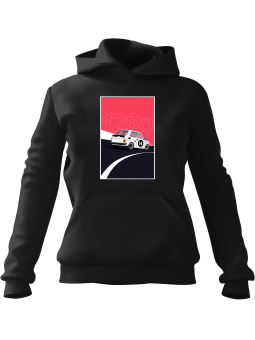 Bluza Damska z kapturem Fiat 126p Czarna - Modna Odzież z Nadrukami ?