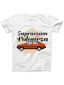 Koszulka Koszulka Damska Zapraszam Do Poloneza Biała - Śmieszne T-Shirty z Nadrukami ?