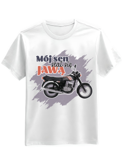 Koszulka Koszulka Męska Mój Sen Stał Się Jawą Biała - Śmieszne T-Shirty z Nadrukami ?