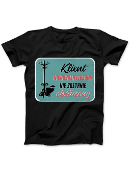 Koszulka Koszulka Damska Klient Nierozpłaszczony Czarna - Śmieszne T-Shirty z Nadrukami ?