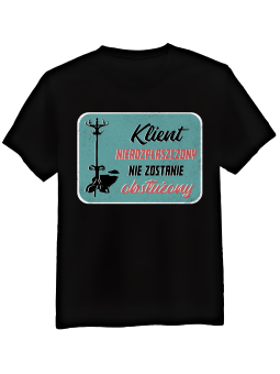 Koszulka Koszulka Męska Klient Nierozpłaszczony Czarna - Śmieszne T-Shirty z Nadrukami ?