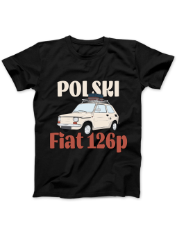 Koszulka Koszulka Damska Polski Fiat 126p Czarna - Śmieszne T-Shirty z Nadrukami ?