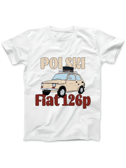 Koszulka Koszulka Damska Polski Fiat 126p Biała - Śmieszne T-Shirty z Nadrukami ?