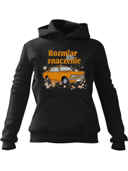 Bluza Damska z kapturem Fiat Rozmiar Ma Znaczenie Czarna - Modna Odzież z Nadrukami ?