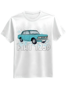 Koszulka Koszulka Męska Fiat 125p Biała - Śmieszne T-Shirty z Nadrukami ?