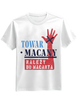 Koszulka Koszulka Męska Towar Macany Biała - Śmieszne T-Shirty z Nadrukami ?
