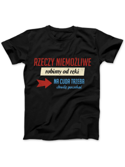 Koszulka Koszulka Damska Rzeczy Niemożliwe Czarna - Śmieszne T-Shirty z Nadrukami ?