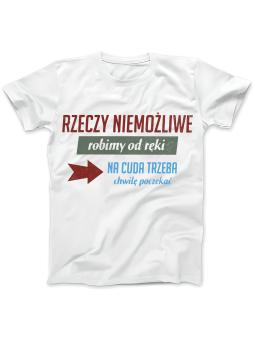 Koszulka Koszulka Damska Rzeczy Niemożliwe Biała - Śmieszne T-Shirty z Nadrukami ?