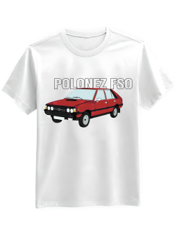 Koszulka Koszulka Męska Polonez FSO Biała - Śmieszne T-Shirty z Nadrukami ?