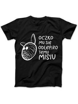 Koszulka Koszulka Damska Miś Oczko Czarna - Śmieszne T-Shirty z Nadrukami ?