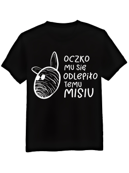Koszulka Koszulka Męska Miś Oczko Czarna - Śmieszne T-Shirty z Nadrukami ?