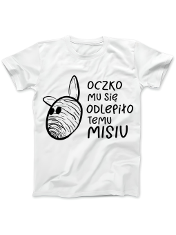 Koszulka Koszulka Damska Miś Oczko Biała - Śmieszne T-Shirty z Nadrukami ?