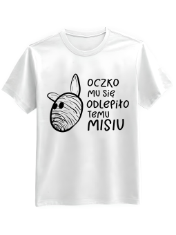 Koszulka Koszulka Męska Miś Oczko Biała - Śmieszne T-Shirty z Nadrukami ?