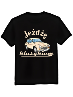 Koszulka Koszulka Męska Jeżdzę Klasykiem Czarna - Śmieszne T-Shirty z Nadrukami ?
