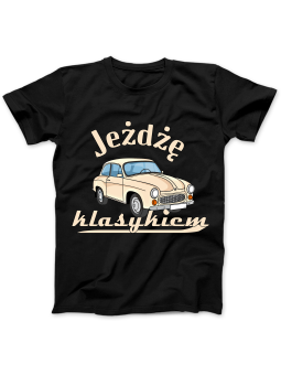 Koszulka Koszulka Damska Jeżdzę Klasykiem Czarna - Śmieszne T-Shirty z Nadrukami ?