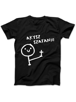 Koszulka Koszulka Damska Akysz Szatanie Czarna - Śmieszne T-Shirty z Nadrukami ?