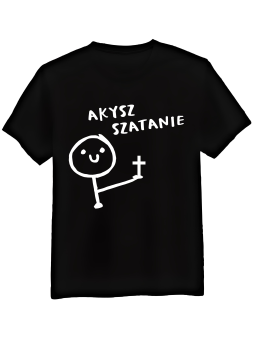 Koszulka Koszulka Męska Akysz Szatanie Czarna - Śmieszne T-Shirty z Nadrukami ?