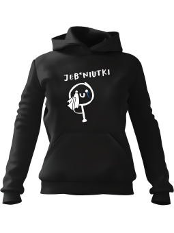 Bluza Damska z kapturem Jebniutki Czarna - Modna Odzież z Nadrukami ?