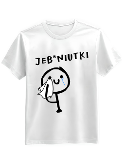 Koszulka Koszulka Męska Jebniutki Biała - Śmieszne T-Shirty z Nadrukami ?