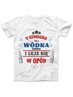 Koszulka Koszulka Damska U Szwagra Wódka Zimna Biała - Śmieszne T-Shirty z Nadrukami ?