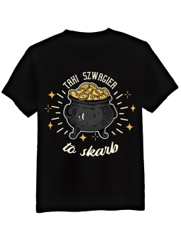 Koszulka Koszulka Męska Taki Szwagier To Skarb Czarna - Śmieszne T-Shirty z Nadrukami ?