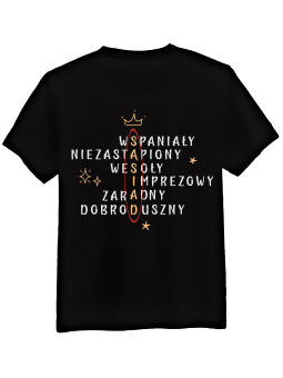 Koszulka Koszulka Męska Sąsiad Krzyżówka Czarna - Śmieszne T-Shirty z Nadrukami ?