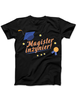 Koszulka Koszulka Damska Magister Inżynier Czarna - Śmieszne T-Shirty z Nadrukami ?