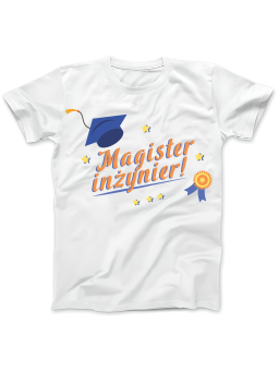Koszulka Koszulka Damska Magister Inżynier Biała - Śmieszne T-Shirty z Nadrukami ?
