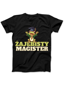 Koszulka Koszulka Damska Żajebisty Magister Czarna - Śmieszne T-Shirty z Nadrukami ?