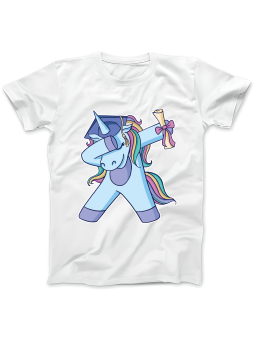 Koszulka Koszulka Damska Magister Jednorożec Dab Biała - Śmieszne T-Shirty z Nadrukami ?