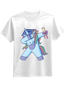 Koszulka Koszulka Męska Magister Jednorożec Dab Biała - Śmieszne T-Shirty z Nadrukami ?