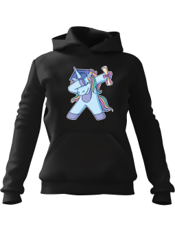 Bluza Męska z kapturem Magister Jednorożec Dab Czarna - Śmieszne gadżety z Nadrukami ?