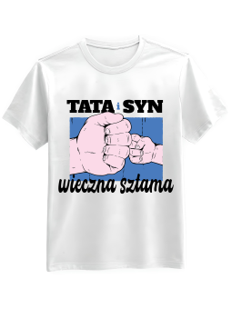 Koszulka Koszulka Męska Tata i Syn Sztama Biała - Śmieszne T-Shirty z Nadrukami ?