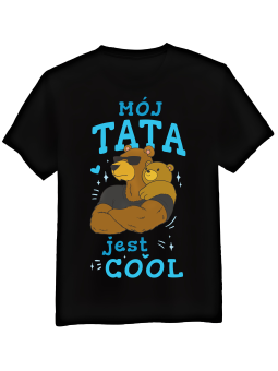 Koszulka Koszulka Męska Mój Tata Jest Cool Czarna - Śmieszne T-Shirty z Nadrukami ?