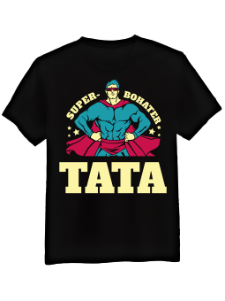 Koszulka Koszulka Męska Super Bohater Tata Czarna - Śmieszne T-Shirty z Nadrukami ?