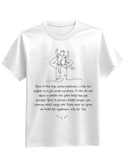 Koszulka Koszulka Męska Ojciec Cytat Biała - Śmieszne T-Shirty z Nadrukami ?