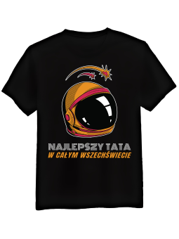 Koszulka Koszulka Męska Najlepszy Tata W Całym Wszechświecie Czarna - Śmieszne T-Shirty z Nadrukami ?