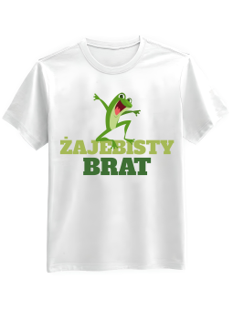 Koszulka Koszulka Męska Żajebisty Brat Biała - Śmieszne T-Shirty z Nadrukami ?