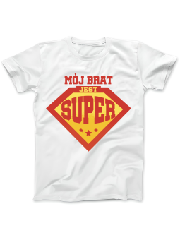 Koszulka Koszulka Damska Mój Brat Jest Super Biała - Śmieszne T-Shirty z Nadrukami ?