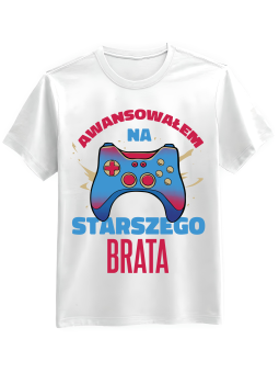 Koszulka Koszulka Męska Awansowałem Na Starszego Brata Biała - Śmieszne T-Shirty z Nadrukami ?