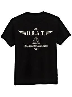 Koszulka Koszulka Męska Brat Jednostka Do Zadań Specjalnych Czarna - Śmieszne T-Shirty z Nadrukami ?