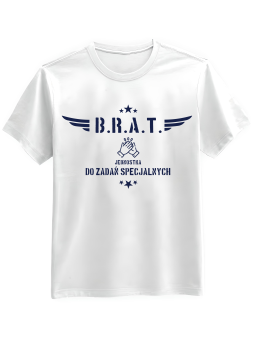 Koszulka Koszulka Męska Brat Jednostka Do Zadań Specjalnych Biała - Śmieszne T-Shirty z Nadrukami ?