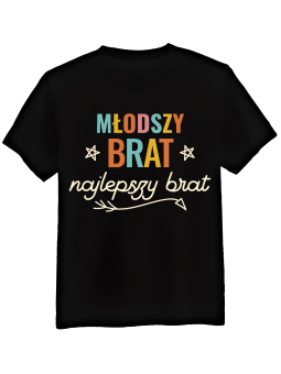 Koszulka Koszulka Męska Młodszy Brat Najlepszy Czarna - Śmieszne T-Shirty z Nadrukami ?