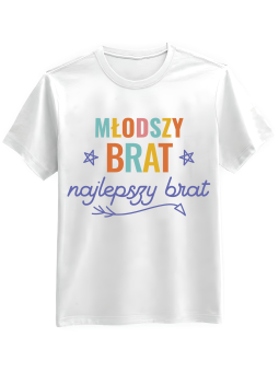 Koszulka Koszulka Męska Młodszy Brat Najlepszy Biała - Śmieszne T-Shirty z Nadrukami ?