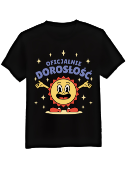 Koszulka Koszulka Męska Oficjalnie Dorosłość Czarna - Śmieszne T-Shirty z Nadrukami ?