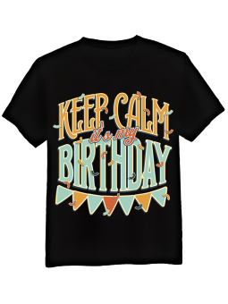 Koszulka Koszulka Męska Keep Calm Its My Birthday Czarna - Śmieszne T-Shirty z Nadrukami ?
