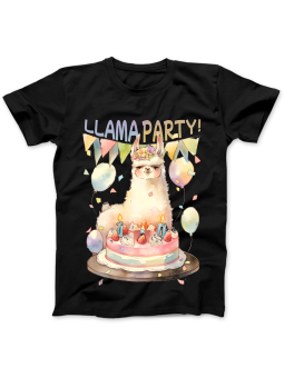 Koszulka Koszulka damska Llama Party Urodzinowa Czarna - Śmieszne T-Shirty z Nadrukami ?