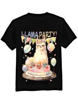 Koszulka Koszulka Męska Llama Party Urodzinowa Czarna - Śmieszne T-Shirty z Nadrukami ?