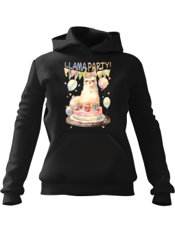 Bluza Męska z kapturem Llama Party Urodzinowa Czarna - Śmieszne gadżety z Nadrukami ?