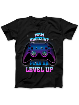 Koszulka Koszulka damska Pora Na Level Up Czarna - Śmieszne T-Shirty z Nadrukami ?